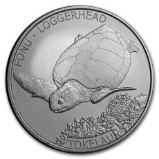 2019 Tokelau 1 oz Stříbrná $ 5 Loggerhead želva