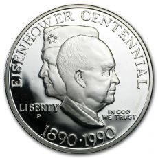 1990-P Eisenhower Centennial $ 1 Silver Commem Proof (Capsule)