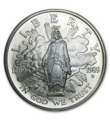 1989-D Konferenční dvousté výročí $ 1 Silver Commem BU
