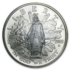 1989-D Konferenční dvousté výročí $ 1 Silver Commem BU