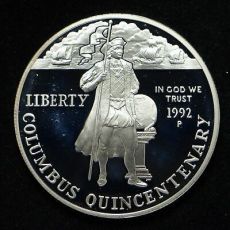 1992-P Columbus Quincentenary $ 1 Silver Commem Proof (Capsule)