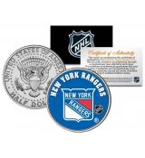 NEW YORK RANGERS NHL Hockey JFK Kennedy Half Dollar americká mince - oficiálně licencovaná