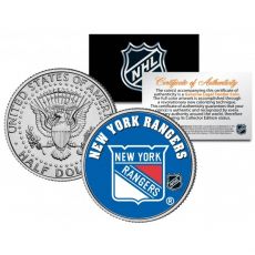 NEW YORK RANGERS NHL Hockey JFK Kennedy Half Dollar americká mince - oficiálně licencovaná