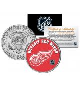 DETROIT RED WINGS NHL Hockey JFK Kennedy Half Dollar US Coin - oficiálně licencovaná