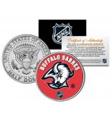 BUFFALO SABERS NHL Hockey JFK Kennedy Half Dollar americká mince - oficiálně licencovaná