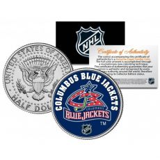 COLUMBUS BLUE JACKETS NHL Hockey JFK Kennedy Half Dollar US Coin - oficiálně licencováno