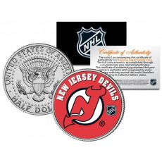 NEW JERSEY DEVILS  NHL Hockey JFK Kennedy Half Dollar US Coin - oficiálně licencováno