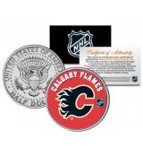 CALGARY FLAMES NHL Hockey JFK Kennedy Half Dollar US Coin - oficiálně licencovaná