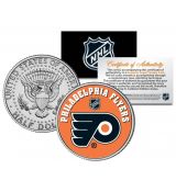 PHILADELPHIA FLYERS NHL Hockey JFK Kennedy Half Dollar US Coin - oficiálně licencováno