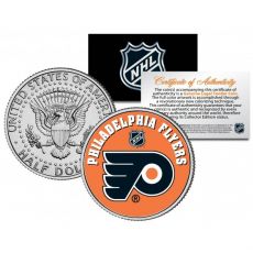 PHILADELPHIA FLYERS NHL Hockey JFK Kennedy Half Dollar US Coin - oficiálně licencováno