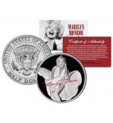 Marilyn Monroe „Všechno nejlepší k narozeninám“ JFK Kennedyho americký zbarvený mince - oficiální licence