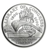 2000-P Kongresová knihovna $ 1 Silver Commem BU (w / Box & COA