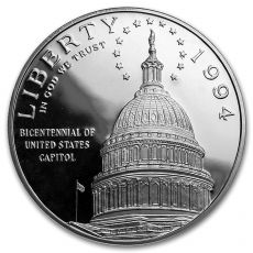 1994-S Capitol $ 1 Silver Commem Proof (w / Box & COA)