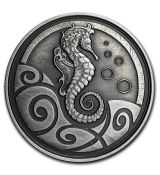 2019 Samoa  Mořský koník BU Antique 1 Oz Seahorse