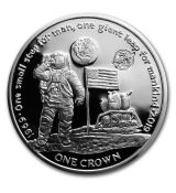 019 Cupro-Nickel 1 Crown  První muž  na Měsíci