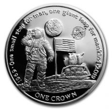 019 Cupro-Nickel 1 Crown  První muž  na Měsíci