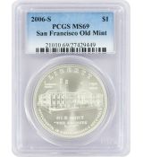 2006 S San Francisco Old Mint Commemorative Dollar MS69 PCGS  26,73g