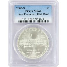 2006 S San Francisco Old Mint Commemorative Dollar MS69 PCGS  26,73g
