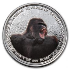 2017 Congo Gorila stříbrná (obarvená) 1 Oz