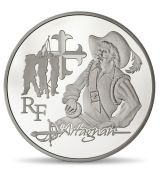 2012 Francie, stříbrná proof 10 euro - D'Artagnan - 3 mušketýři