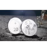 20 CHF stříbrná mince Švýcarsko 50 let přistání měsíce Apollo 11 2019 PP