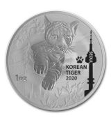 Jižní Korea 1 oz Silver Tiger BU