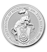 2021 Velká Británie 2 oz Silver Queen's Beasts The White Greyhound