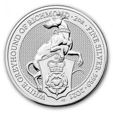 2021 Velká Británie 2 oz Silver Queen's Beasts The White Greyhound