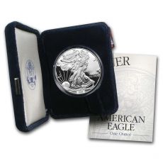 1 oz proof American Silver Eagle (Náhodný rok, w / Box & COA)