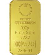 Zlatá cihla rakouské mincovny 100 gramů