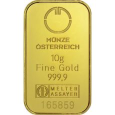 Zlatá cihla rakouské mincovny 10 gramů