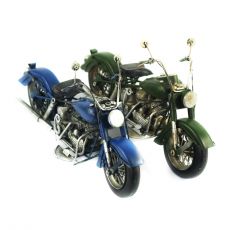 Retro model motocyklu modrá nebo zelená