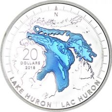 2014 Kanada 1 oz Stříbro  $ 20 Velká jezera - Huronské jezero