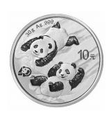 2022 30 g 10 CNY čínská stříbrná panda mince BU