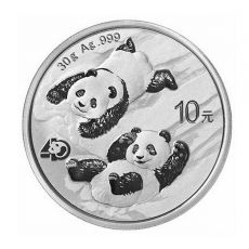 2022 30 g 10 CNY čínská stříbrná panda mince BU