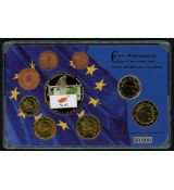Kyperská sada měny Euro KMS 2008 s pozlacenou medailí/certifikátem