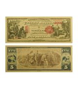 1875  US 5 dolarová pozlacená bankovka