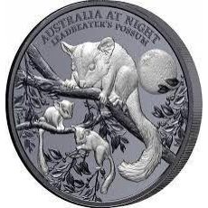 Austrálie v noci: Leadbeaterss Possum Black Proof 1 Oz