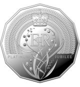 50 centová mince Queens Platinum Jubilee 18,25g