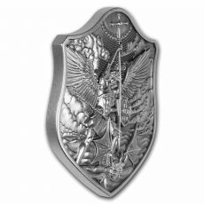 Stříbrný archanděl Michael Ornate Shield 2 Oz