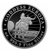 Stříbrná mince Goddess Europa 1 Oz Čadská Republika 2023