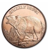 Mince - 1  oz Měděná - medvěd grizzly
