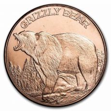 Mince - 1  oz Měděná - medvěd grizzly