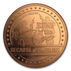 1 oz měděná mince - domov svobodných
