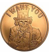 1 oz měděná mince - J want you