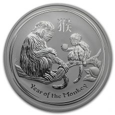 Stříbrná mince Lunární rok opice (monkey) BU (série II) 1 oz 2016