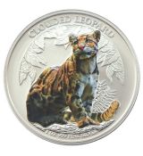 Mince Wildlife: Clouded Leopard Colored BU 2023 1 oz Kambodža