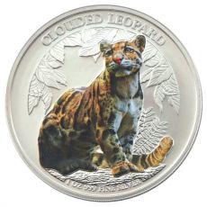 Mince Wildlife: Clouded Leopard Colored BU 2023 1 oz Kambodža
