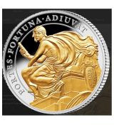 Stříbrná mince se selektivním zlatým plátem Queens Virtues Courage 1oz 2022