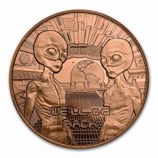Měděná mince UFO Aliens "We'll be Back"  Vetřelci "Vrátíme se" 1 Oz